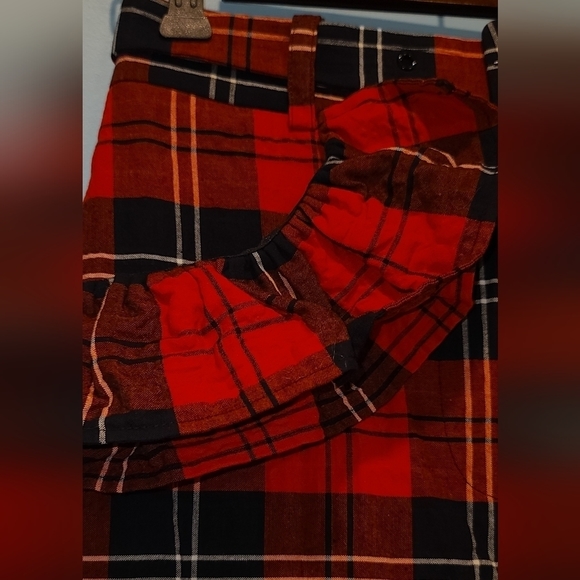 NWT SIMONE Rocha × H&M Blokecore plaid Flounce trimmed cropped pants US 4 - Picture 9 of 13
